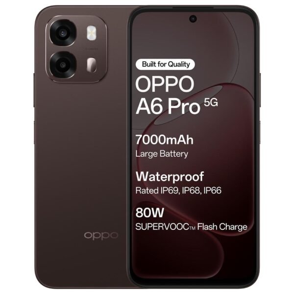 OPPO A6 Pro 5G 128 GB, 8 GB RAM, Cappuccino Brown, Mobile Phone