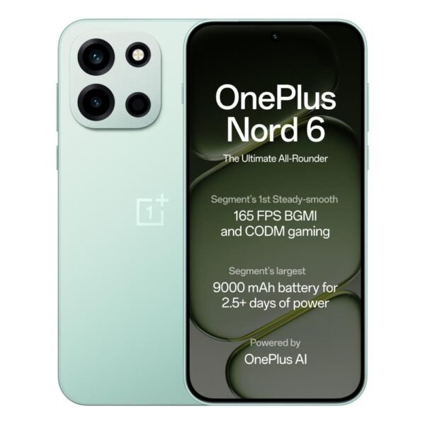 OnePlus Nord 6 5G 256 GB, 12 GB RAM, Fresh Mint, Mobile Phon